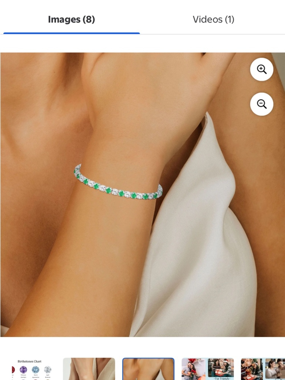 Green Crystal Tennis Bracelet for Women - Picture 2 of 2